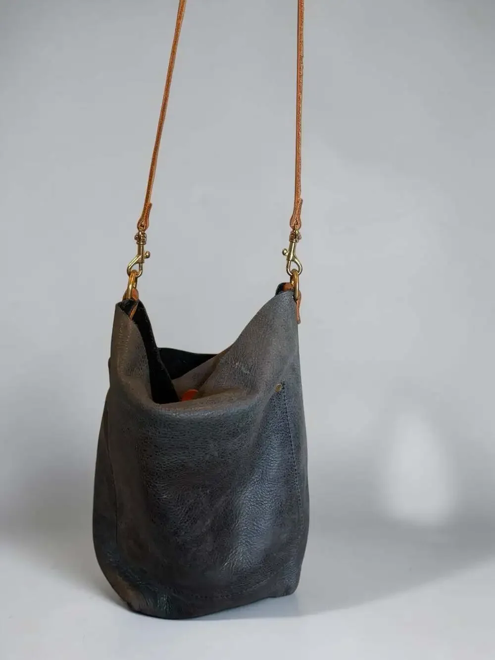 leather hobo slouchy bucket bag by M Street Studio